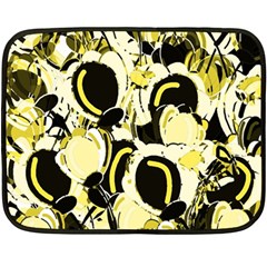 Yellow Abstract Garden Fleece Blanket (mini) by Valentinaart