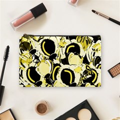 Yellow Abstract Garden Cosmetic Bag (medium)  by Valentinaart