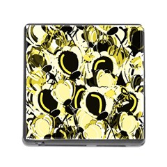 Yellow Abstract Garden Memory Card Reader (square)