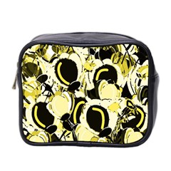 Yellow Abstract Garden Mini Toiletries Bag 2-side