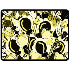 Yellow Abstract Garden Fleece Blanket (large)  by Valentinaart