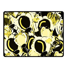 Yellow Abstract Garden Fleece Blanket (small) by Valentinaart