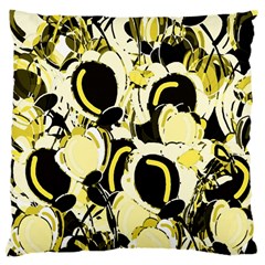 Yellow Abstract Garden Large Cushion Case (one Side)