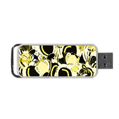 Yellow Abstract Garden Portable Usb Flash (two Sides) by Valentinaart