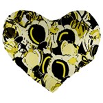 Yellow abstract garden Large 19  Premium Heart Shape Cushions Front