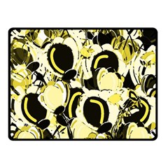 Yellow Abstract Garden Double Sided Fleece Blanket (small) 