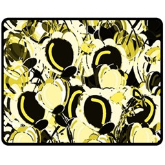 Yellow Abstract Garden Double Sided Fleece Blanket (medium) 