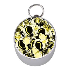 Yellow Abstract Garden Mini Silver Compasses