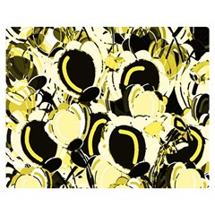 Yellow Abstract Garden Double Sided Flano Blanket (medium)  by Valentinaart