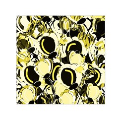 Yellow Abstract Garden Small Satin Scarf (square)