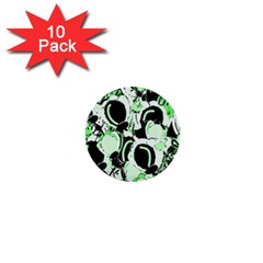 Green Abstract Garden 1  Mini Buttons (10 Pack) 