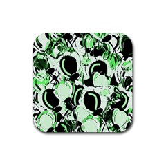 Green Abstract Garden Rubber Coaster (square) 