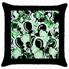 Green Abstract Garden Throw Pillow Case (black) by Valentinaart