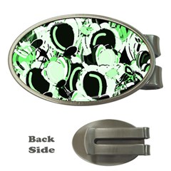 Green Abstract Garden Money Clips (oval) 