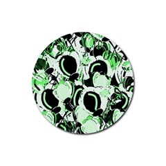 Green Abstract Garden Rubber Coaster (round) 