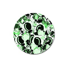 Green Abstract Garden Magnet 3  (round)