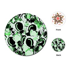 Green Abstract Garden Playing Cards (round) 