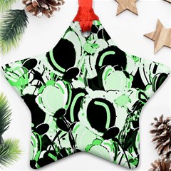 Green Abstract Garden Star Ornament (two Sides) 