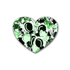 Green Abstract Garden Heart Coaster (4 Pack)  by Valentinaart