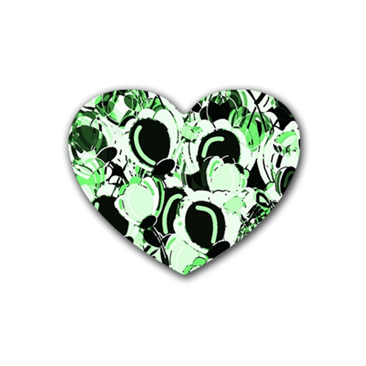 Green abstract garden Heart Coaster (4 pack) 