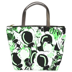 Green Abstract Garden Bucket Bags