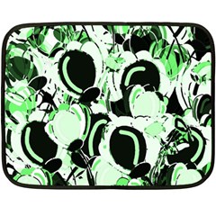 Green Abstract Garden Fleece Blanket (mini) by Valentinaart