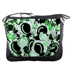 Green Abstract Garden Messenger Bags by Valentinaart