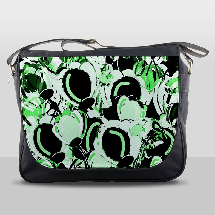 Green abstract garden Messenger Bags