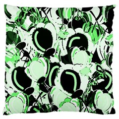 Green Abstract Garden Large Cushion Case (two Sides) by Valentinaart