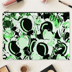 Green Abstract Garden Cosmetic Bag (xxxl)  by Valentinaart