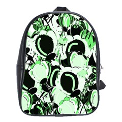 Green Abstract Garden School Bags (xl)  by Valentinaart