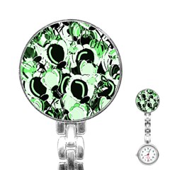 Green Abstract Garden Stainless Steel Nurses Watch