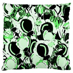 Green Abstract Garden Large Flano Cushion Case (two Sides) by Valentinaart