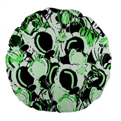 Green Abstract Garden Large 18  Premium Flano Round Cushions