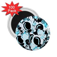 Blue Abstract  Garden 2 25  Magnets (100 Pack) 