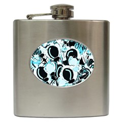 Blue Abstract  Garden Hip Flask (6 Oz)