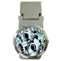 Blue Abstract  Garden Money Clip Watches by Valentinaart