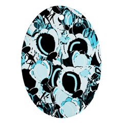 Blue Abstract  Garden Oval Ornament (two Sides) by Valentinaart