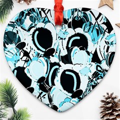 Blue Abstract  Garden Heart Ornament (2 Sides)