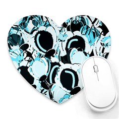 Blue Abstract  Garden Heart Mousepads by Valentinaart