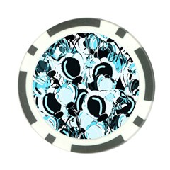 Blue Abstract  Garden Poker Chip Card Guards by Valentinaart