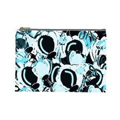 Blue Abstract  Garden Cosmetic Bag (large) 