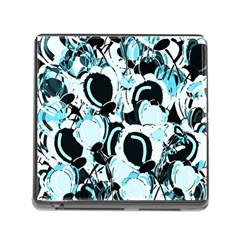 Blue Abstract  Garden Memory Card Reader (square) by Valentinaart