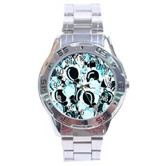 Blue Abstract  Garden Stainless Steel Analogue Watch by Valentinaart