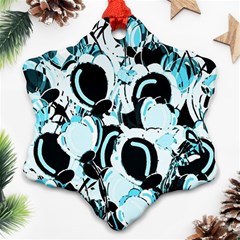 Blue Abstract  Garden Snowflake Ornament (2-side)