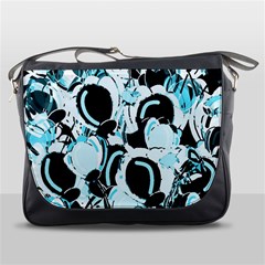 Blue Abstract  Garden Messenger Bags