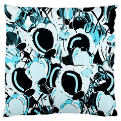 Blue Abstract  Garden Large Cushion Case (one Side) by Valentinaart