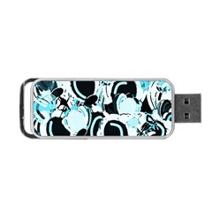 Blue Abstract  Garden Portable Usb Flash (one Side) by Valentinaart