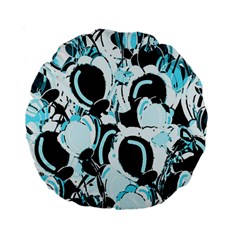 Blue Abstract  Garden Standard 15  Premium Round Cushions by Valentinaart