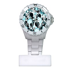 Blue Abstract  Garden Plastic Nurses Watch